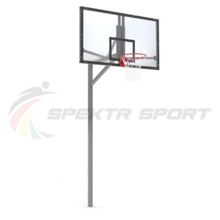 Купить Стойка баскетбольная уличная упрощенная со щитом из оргстекла, кольцом и сеткой SP D 412 в Горбатове 